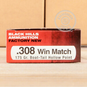 Photograph showing detail of 308 BLACK HILLS 175 GRAIN MATCH HPBT (500 ROUNDS)