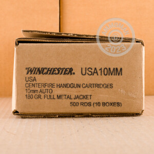 Image of the 10MM WINCHESTER USA 180 GRAIN FMJ (500 ROUNDS) available at AmmoMan.com.