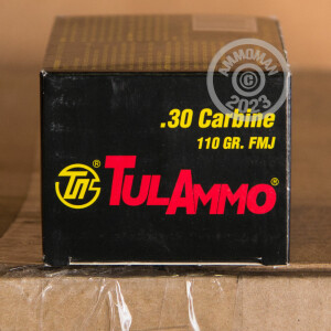 Photo detailing the 30 CARBINE TULA 110 GRAIN FMJ (1000 ROUNDS) for sale at AmmoMan.com.