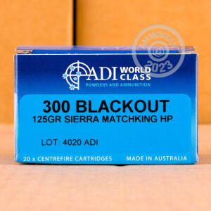Photo of 300 AAC Blackout HP ammo by Australian Defense Industries for sale.