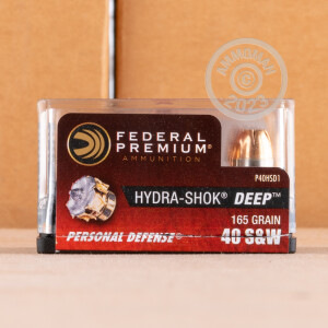 Image of the 40 S&W FEDERAL HYDRA-SHOK DEEP 165 GRAIN JHP (20 ROUNDS) available at AmmoMan.com.