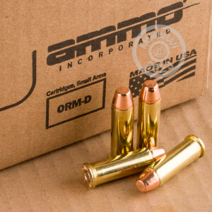 Image detailing the brass case and boxer primers on 300 rounds of Ammo Incorporated ammunition.