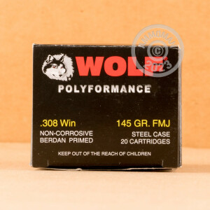 Image of the .308 WOLF 145 GRAIN FULL METAL JACKET (500 ROUNDS) available at AmmoMan.com.