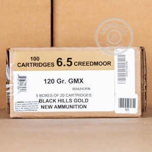 Image of the 6.5 CREEDMOOR BLACK HILLS GOLD 120 GRAIN GMX (20 ROUNDS) available at AmmoMan.com.