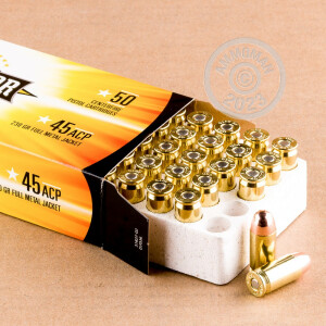 Photograph showing detail of 45 ACP ARMSCOR USA 230 GRAIN FMJ (1000 ROUNDS)