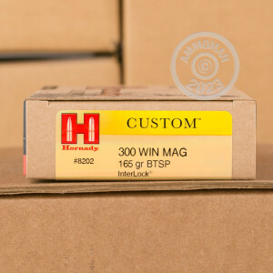 Photograph showing detail of 300 WIN MAG HORNADY CUSTOM 165 GRAIN SP (20 ROUNDS)