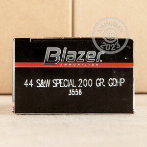 Image of 44 Special ammo by Blazer that's ideal for home protection, training at the range.