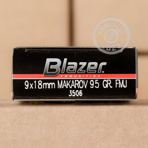 An image of 9x18 Makarov ammo made by Blazer at AmmoMan.com.
