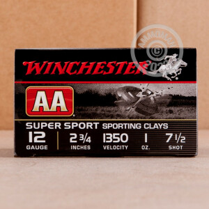 Image of 12 GAUGE WINCHESTER AA SPORTING CLAYS 2 3/4" 1 OZ #7.5 SHOT (25 ROUNDS)