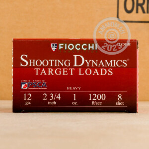 Image of the 12 GAUGE FIOCCHI TRAP AND SPORTING 2-3/4" #8 SHOT (250 SHELLS) available at AmmoMan.com.