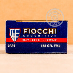 Image of 9MM FIOCCHI SUBSONIC 158 GRAIN FMJ (1000 ROUNDS)