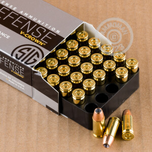 Photo of 9mm Luger JHP ammo by SIG for sale at AmmoMan.com.