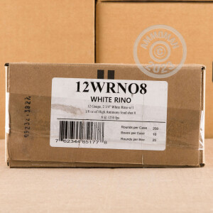 Image of the 12 GAUGE FIOCCHI WHITE RINO 2-3/4" #8 SHOT (25 ROUNDS) available at AmmoMan.com.