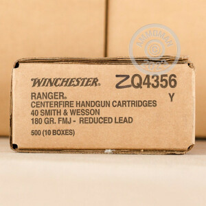 Image of the 40 S&W WINCHESTER RANGER 180 GRAIN FMJ REDUCED LEAD (50 ROUNDS) available at AmmoMan.com.