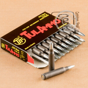 Image of 223 Remington ammo by Tula Cartridge Works that's ideal for training at the range.