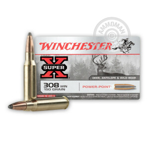 Photograph showing detail of 308 WIN WINCHESTER SUPER-X 150 GRAIN POWER-POINT (200 ROUNDS)