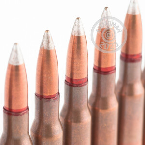 Photograph showing detail of 7.62X54R RUSTY RUSSIAN SURPLUS 148 GRAIN FMJ SILVER TIP SPAM CAN (440 ROUNDS)