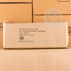 Image of the 45 ACP PMC 230 GRAIN FMJ (250 ROUNDS) available at AmmoMan.com.