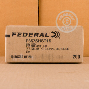 Photograph showing detail of 357 SIG FEDERAL PERSONAL DEFENSE HST 125 GRAIN JHP (20 ROUNDS)