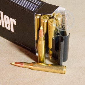 Image detailing the brass case on the Nosler Ammunition ammunition.