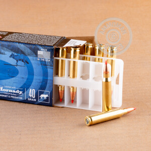 Image of 223 Remington ammo by Federal that's ideal for hunting varmint sized game.