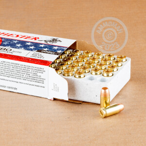 Photo detailing the 380 ACP WINCHESTER USA TARGET PACK 95 GRAIN FMJ (50 ROUNDS) for sale at AmmoMan.com.