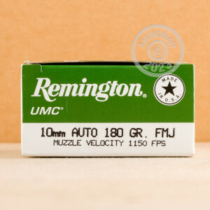 Photograph showing detail of 10MM AUTO REMINGTON UMC 180 GRAIN MC (50 ROUNDS)