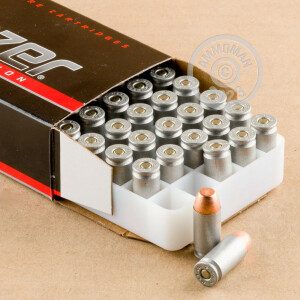 An image of .40 Smith & Wesson ammo made by Blazer at AmmoMan.com.