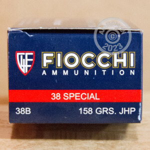 Image of the .38 SPECIAL FIOCCHI SHOOTING DYNAMICS 158 GRAIN JHP (50 ROUNDS) available at AmmoMan.com.