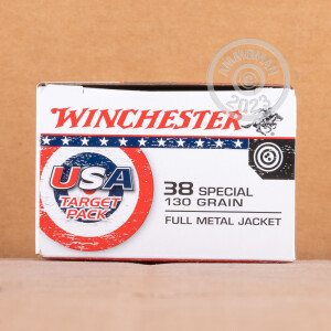 Image of the 38 SPECIAL WINCHESTER USA TARGET PACK 130 GRAIN FMJ (500 ROUNDS) available at AmmoMan.com.