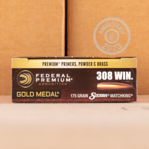 Photograph showing detail of 308 WIN FEDERAL GOLD MEDAL 175 GRAIN SIERRA MATCH KING HP-BT (20 ROUNDS)