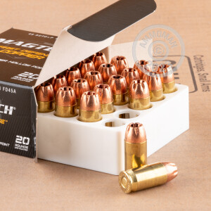 Photo detailing the 45 ACP +P MAGTECH FIRST DEFENSE 165 GRAIN SCHP (20 ROUNDS) for sale at AmmoMan.com.