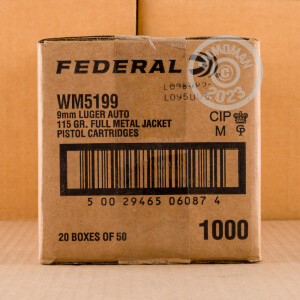 Image of 9MM FEDERAL CHAMPION 115 GRAIN FMJ (1000 ROUNDS)