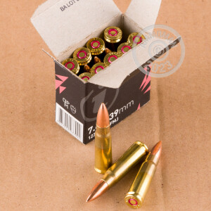 A photograph of 840 rounds of 123 grain 7.62 x 39 ammo with a FMJ bullet for sale.