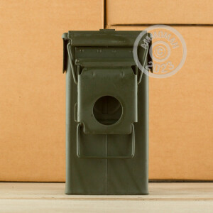 Photograph showing detail of 5.56x45MM PENETRATOR GREEN TIP #M855 (SS109) IN AMMO CAN (420 ROUNDS)