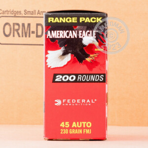 Photograph showing detail of 45 ACP FEDERAL AMERICAN EAGLE 230 GRAIN FMJ (1000 ROUNDS)