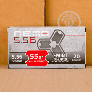 An image of 5.56x45mm ammo made by NEMO at AmmoMan.com.