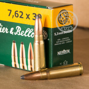 Photograph showing detail of 7.62X39 SELLIER & BELLOT 123 GRAIN SP (20 ROUNDS)
