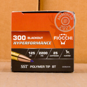 Image of 300 AAC Blackout ammo by Fiocchi that's ideal for training at the range, whitetail hunting.