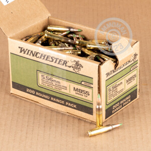 Image of 5.56x45mm ammo by Winchester that's ideal for home protection, training at the range.