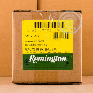 Image of the 357 MAGNUM REMINGTON PERFORMANCE WHEELGUN 158 GRAIN LSWC (500 ROUNDS) available at AmmoMan.com.