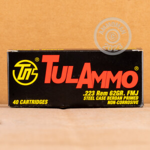 Image detailing the steel case on the Tula Cartridge Works ammunition.
