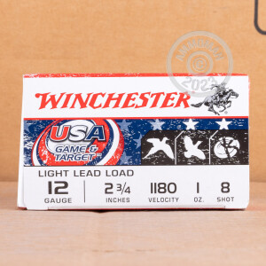 Photograph showing detail of 12 GAUGE WINCHESTER USA GAME & TARGET 2-3/4" 1 OZ. #8 SHOT (250 ROUNDS)