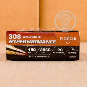 Photo detailing the 308 WIN FIOCCHI EXTREMA 150 GRAIN SST (20 ROUNDS) for sale at AmmoMan.com.