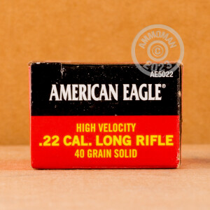 Photo detailing the 22 LR FEDERAL AMERICAN EAGLE 40 GRAIN LRN (500 ROUNDS) for sale at AmmoMan.com.