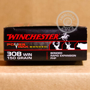 Photo detailing the 308 WINCHESTER POWERMAX BONDED 150 GRAIN HP (20 ROUNDS) for sale at AmmoMan.com.