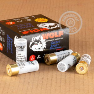 Image of the 12 GAUGE WOLF TARGET SPORT 2-3/4" 1 OZ. #8 SHOT (250 ROUNDS) available at AmmoMan.com.