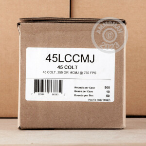 Photo detailing the 45 LONG COLT FIOCCHI 255 GRAIN CMJ (500 Rounds) for sale at AmmoMan.com.