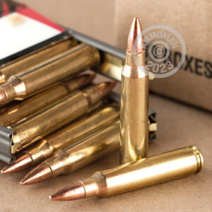 A photograph of 900 rounds of 55 grain 223 Remington ammo with a FMJ-BT bullet for sale.