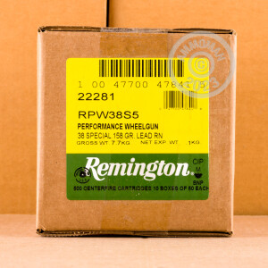 Image of the 38 SPECIAL REMINGTON PERFORMANCE WHEELGUN 158 GRAIN LRN (50 ROUNDS) available at AmmoMan.com.